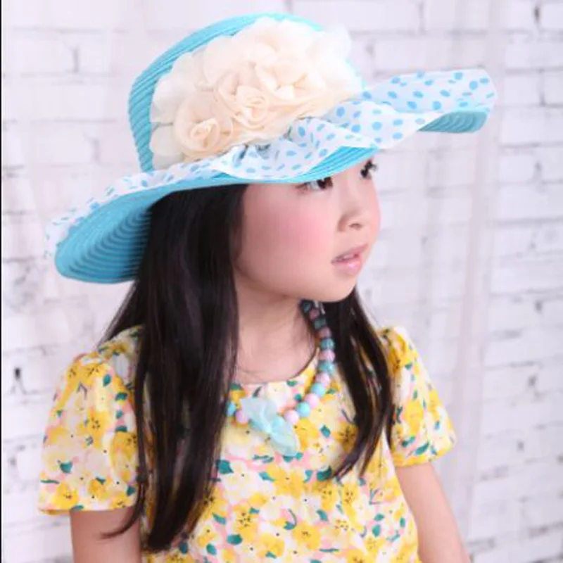 Корейская Брендовая детская модная шляпа с цветами и солнышками, весенне-летняя Солнцезащитная шляпа для девочек, многоцветная шелковая соломенная шляпа 6111