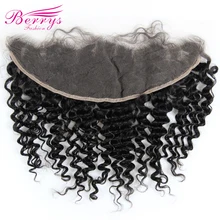 Hdレースフロンタルディープウェーブ13 × 4レースフロントバージンヘアエクステンション漂白ノット10-20インチberrysファッション