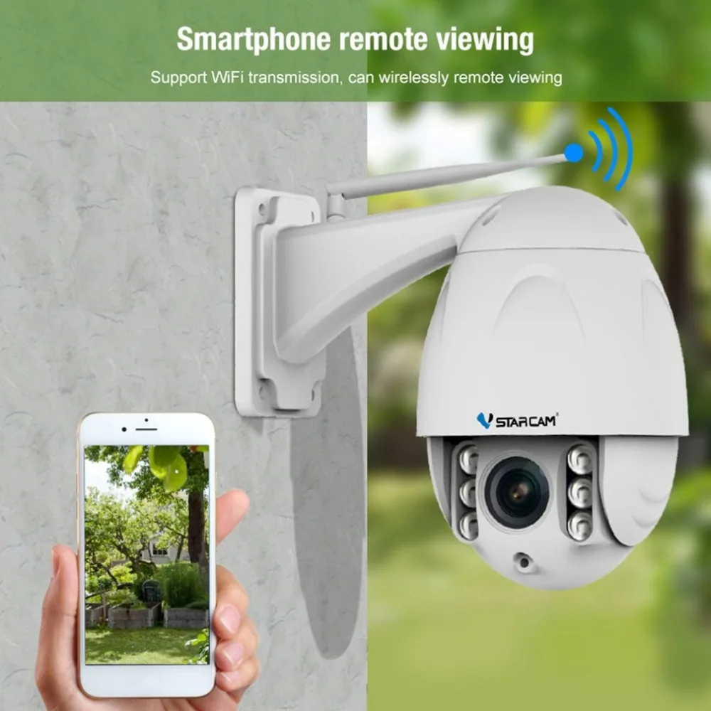 VStarcam Wireless PTZ Dome IP Camera Outdoor 1080P HD 4X Zoom CCTV Security Video Network Surveillance