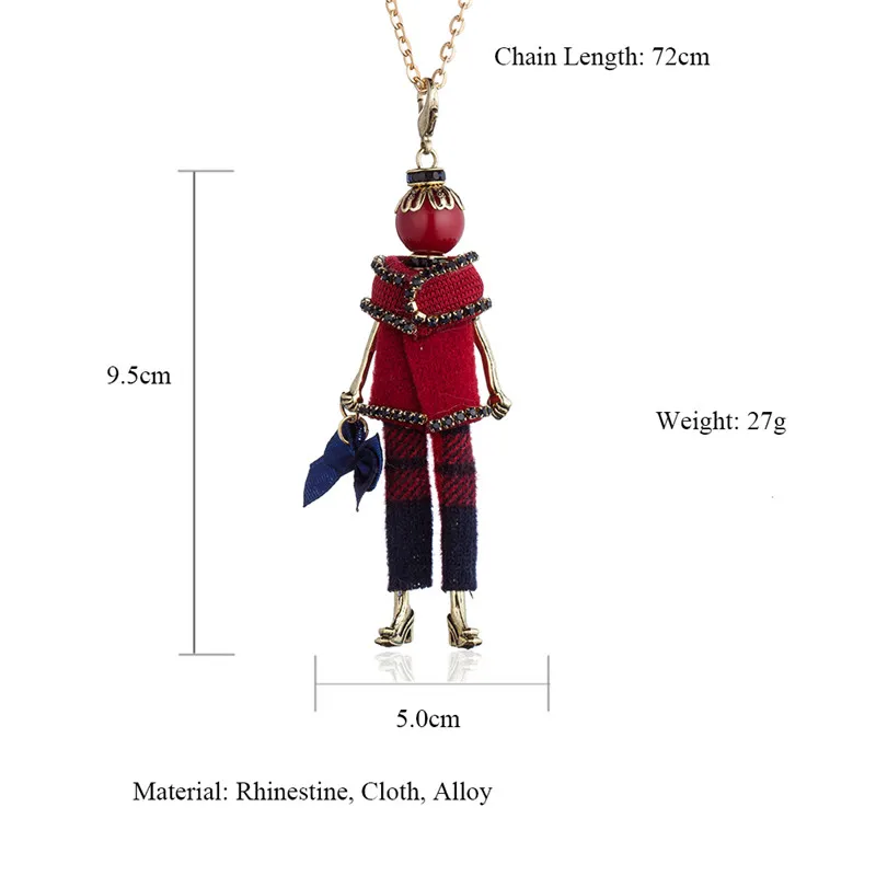 Новая мода кукольные Подвески ожерелье с бантом звезда Сумочка крыло ожерелье для женщин Девушка Золотая цепочка длинное ожерелье s подарки колье femme