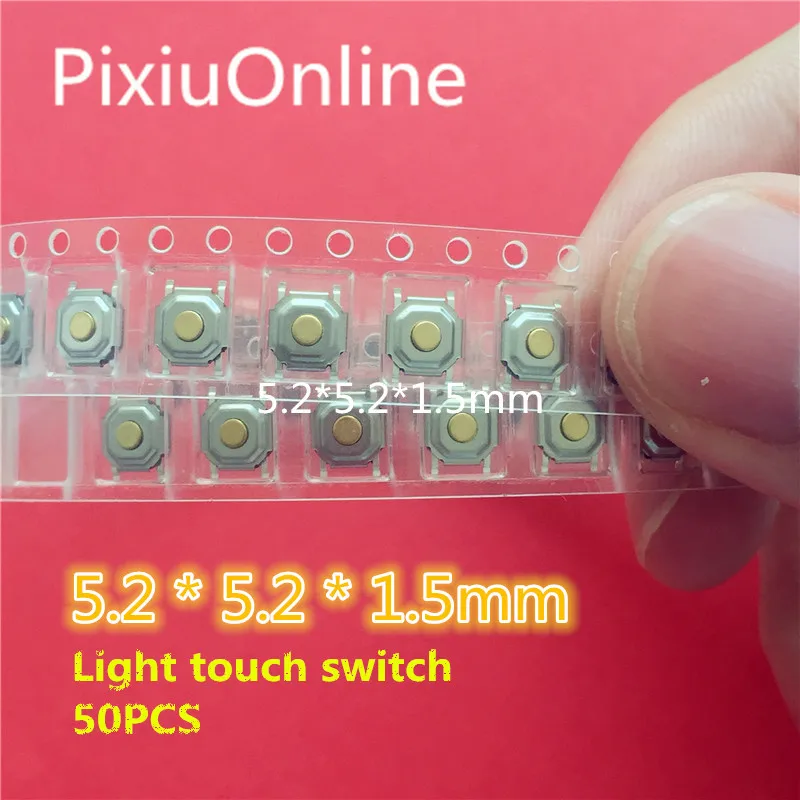 

50PCS YT2006 5.2*5.2*1.5mm Light touch switch SMD waterproof ON/OFF Touch button micro switch keys button 4pin Free Shipping
