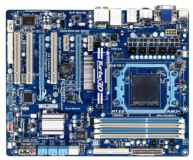 Б/у 880G AM3 + Материнская плата для Gigabyte GA-880GA-UD3H 880GA-UD3H DDR3 твердотельного USB3.0 SATA3 |