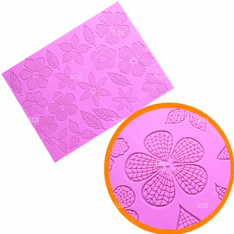 Leaves lace Silicone Mat Wedding Cake Decoration Lace Mold Mould Kitchen Accessories Fondant Tools LS150 | Дом и сад