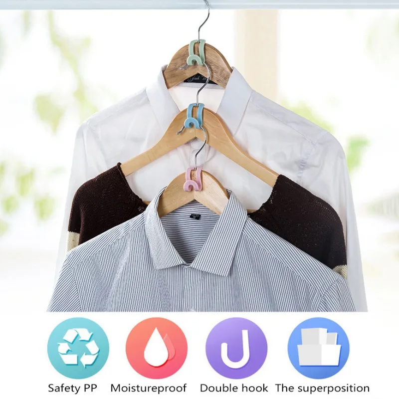 Mini Clothes Hanger Plastic Home Easy Hook Closet Organizer Cloth Storage Rack Holder Hook DIY Clothes Hangers Space Saving