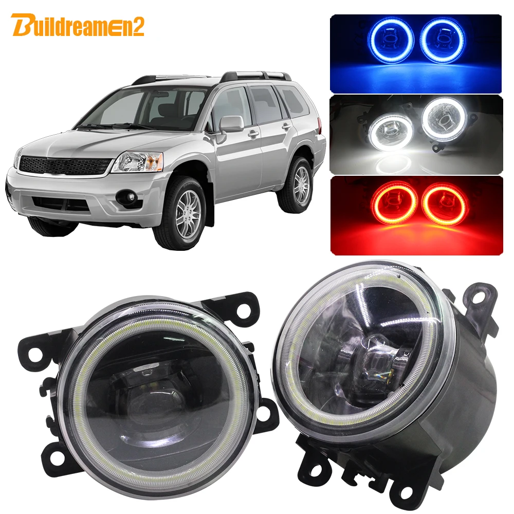 

Buildreamen2 For Mitsubishi Endeavor Car LED Fog Light Lens Angel Eye Daytime Running Light 12V 2006 2007 2008 2009 2010 2011