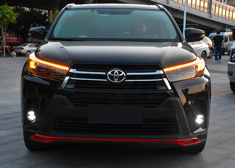2 шт. светодиодный головной светильник s для Toyota Highlander Автомобильный светодиодный светильник s двойной ксеноновый Объектив Автомобильные аксессуары дневные ходовые огни противотуманный светильник