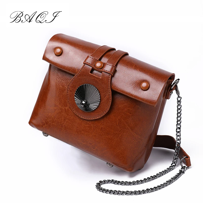

BAQI Women Shoulder Bags Handbags 2019 Fashion Genuine Cow Leather Luxury Designer Women Messenger Bag Crossbody Bag Lady Girls