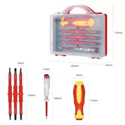 5 шт. 500 В изолированные отвертки набор с магнитные прорези Phillips Pozidriv биты и тестовая ручка электрические работы ремонтный набор