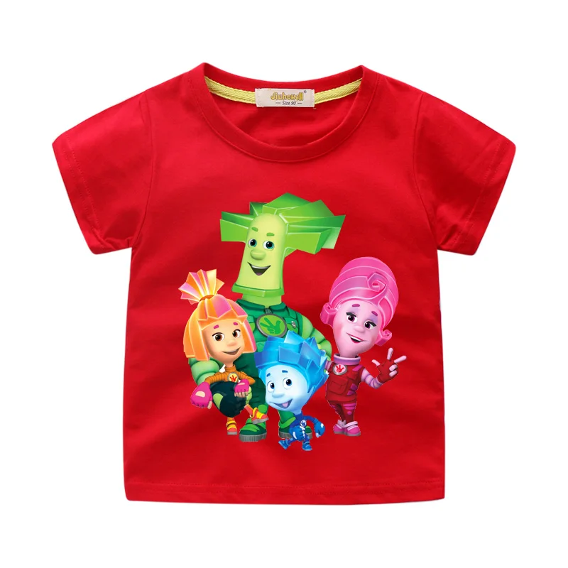 Футболки для мальчиков с героями мультфильма «Русские герои мультфильмов»; топы; костюм; Одежда для девочек; детская летняя футболка; одежда; детская футболка; WJ132