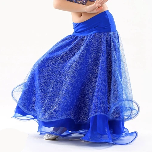 Детская Одежда для танцев живота, длинные юбки-макси, шифоновая юбка для девочек, профессиональная юбка для танца живота для детей - Цвет: Royal blue