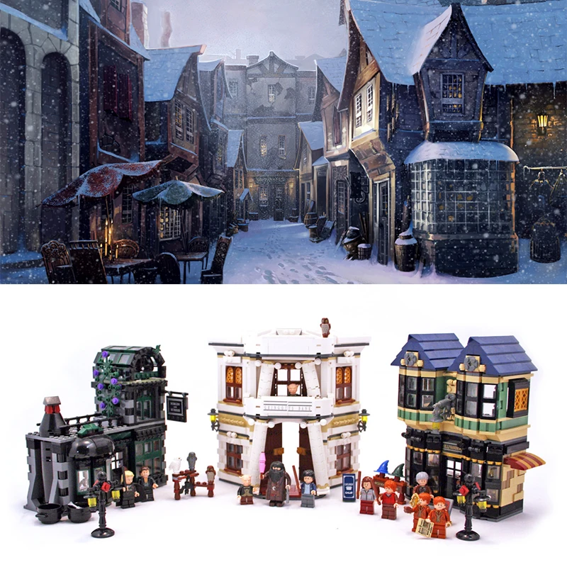 

Harry Potter The Diagon Alley Set Building Blocks DIY Bricks Model Toys for children legoinglys 10217 Movie series
