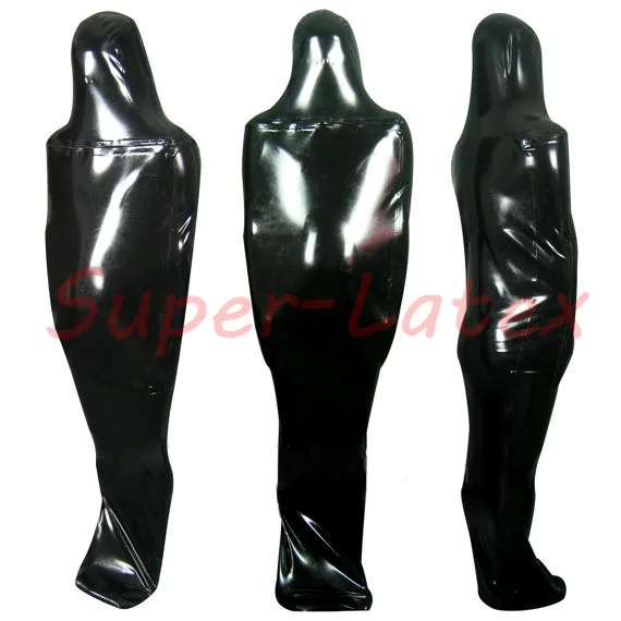 Latex sleeping bag Public pussy play