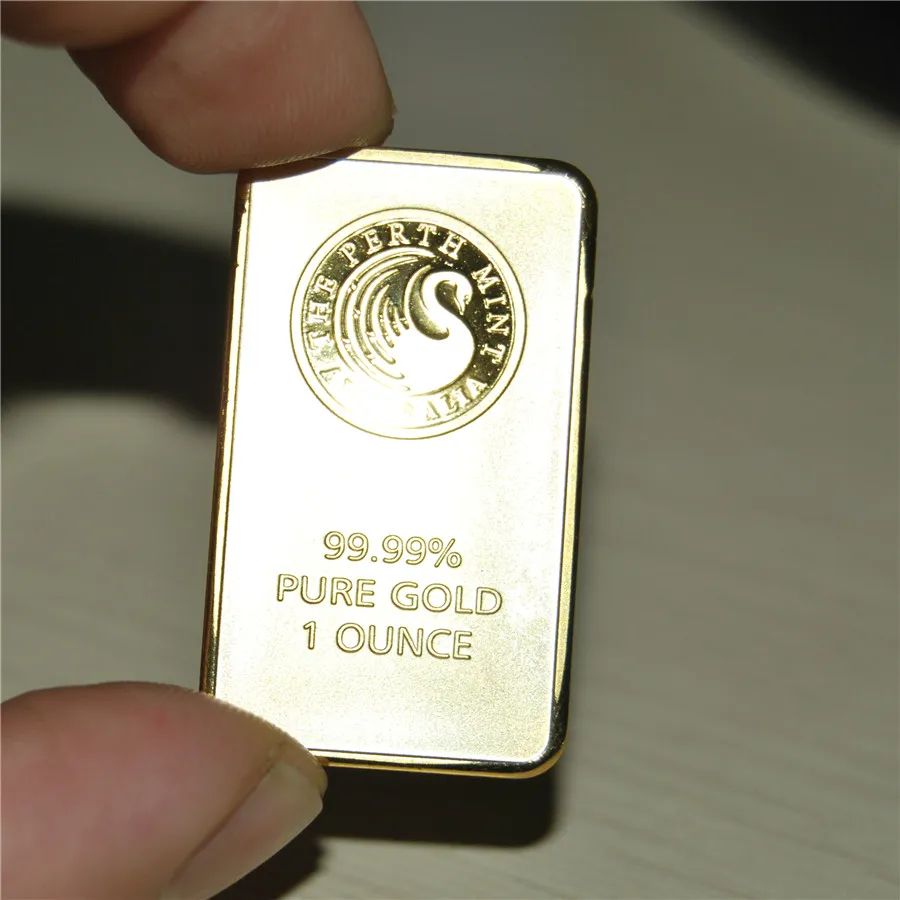 1 Oz Gold Bar Perth Mint Gold Bullion Bar replica Bar Non Magnetic 