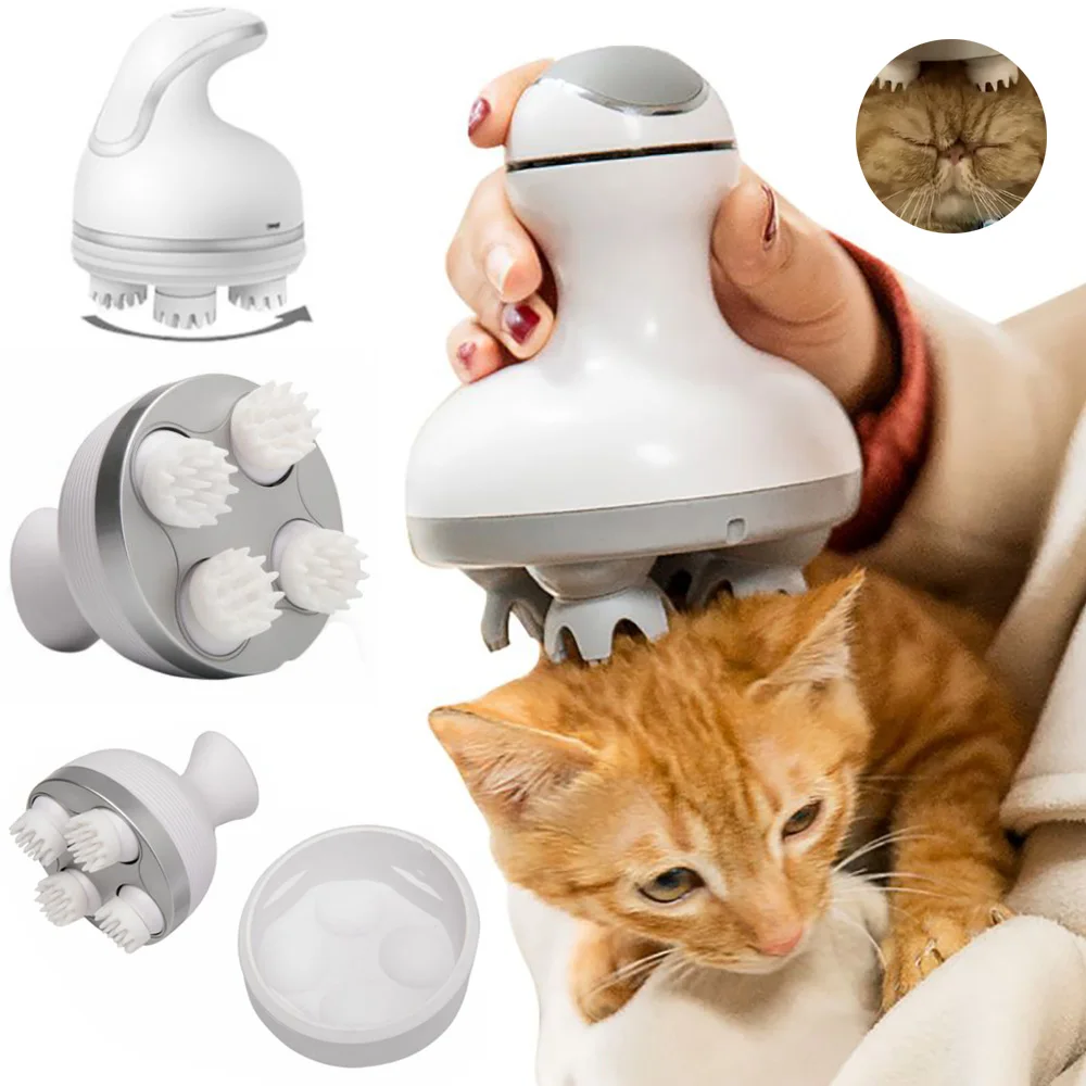 Pet Cats Dogs Paw Head Shiastu Massage Comfort Manual Grooming Supplies Home Electric Massager Roller Relaxation USB Charging | Дом и сад