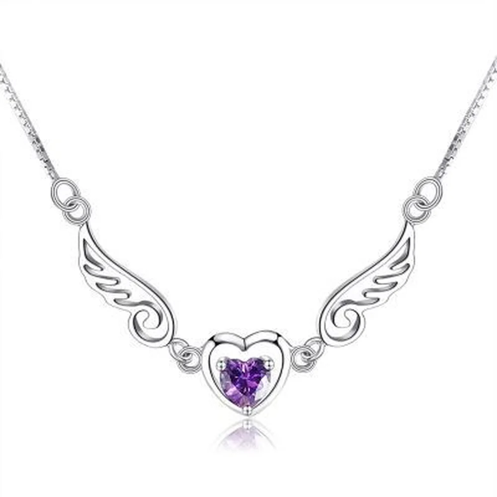 

925 Sterling Silver Diamond Heart Shaped Bracelet for Women Love Angel Wing Crystal Korean Style Fresh Trendy Jewelry pulseira