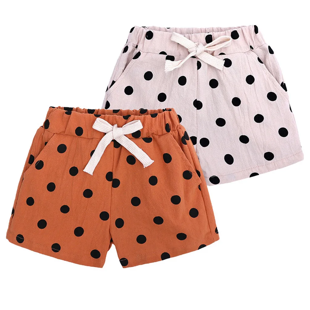 

Summer Children Kids Baby Girl Boy Polka Dot Bowknot Shorts Elastic Waist Pants New Bron Jumpsuit Drop Shipping
