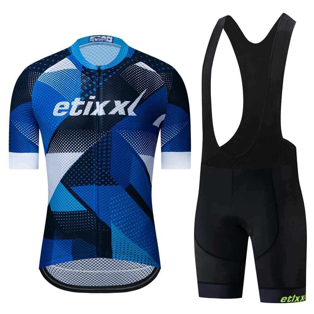 Bib Cycling Set 01 Команда ETIIXX белая веломайка велосипед Джерси Ropa велосипед для мужчин лето Pro майки для велоспорта Велоспорт гелиевая Подушка шорты - Цвет: Bib Cycling Set 01