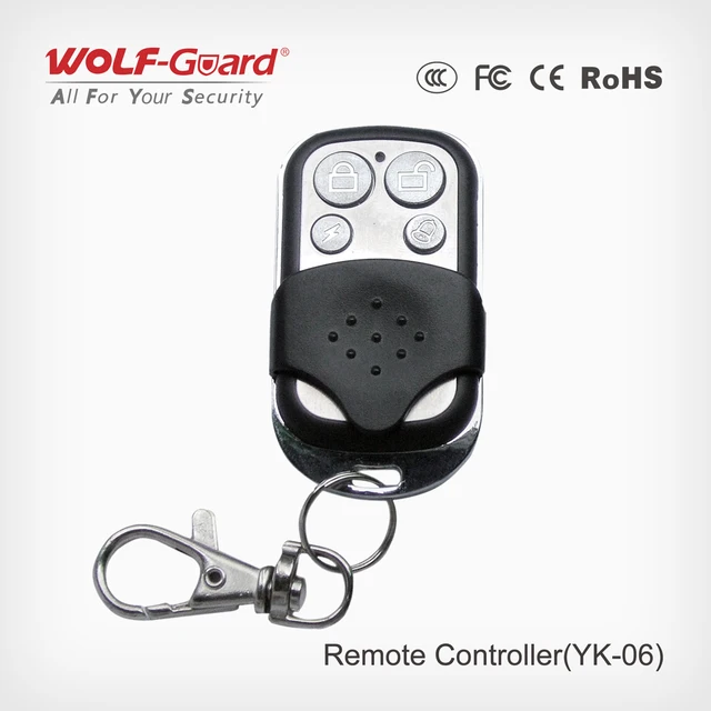 2Pcs Wolf-Guard 433MHz Wireless Remote Controller Keyfobs 4 Keys Portable Accessories for Home Alarm Sceurity Burglar System 4