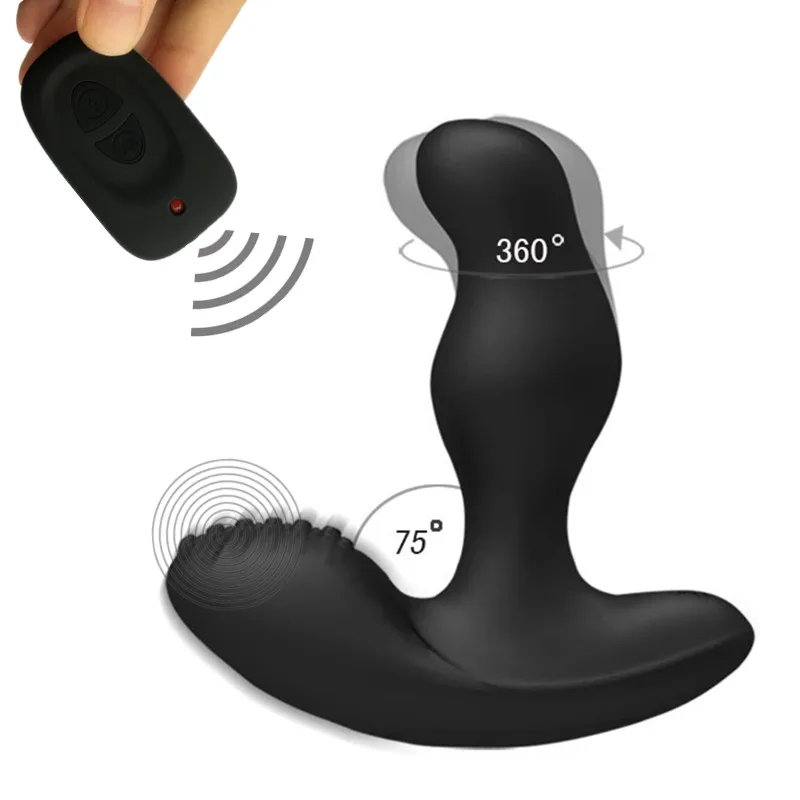 Levett Caesar USB recarga rotación de 360 grados masaje de próstata macho Butt Plug g-spot Gay pros