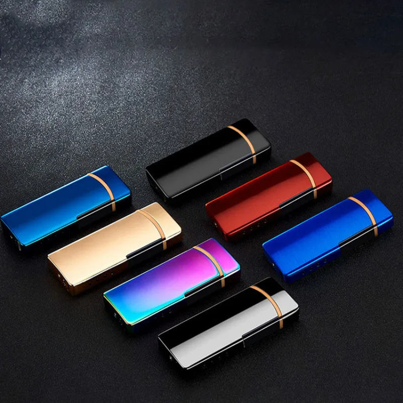 Сенсорная сенсорная зажигалка USB металлическая перезаряжаемая ветрозащитная