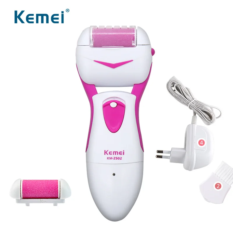 Kemei Electric Foot Care Tool Dead Skin Removal +1pc Foot File Roller Heel Callus Remover 2502