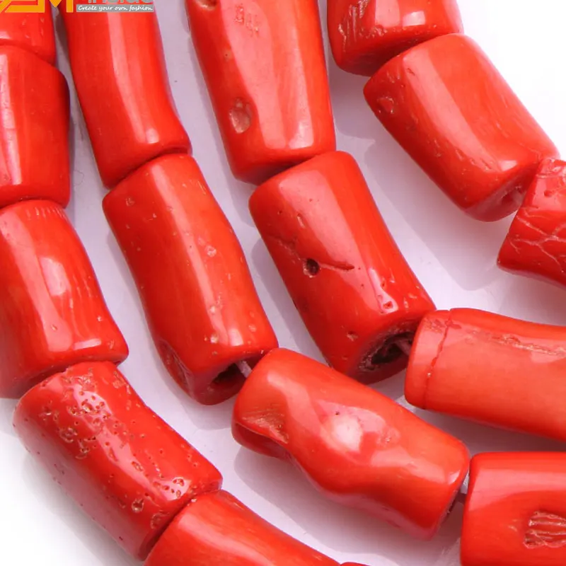 Окрашенные бусины в форме колокольчика красного коралла для изготовления ювелирных изделий 15 дюймов DIY - Цвет: 13x15mm--13x18mm
