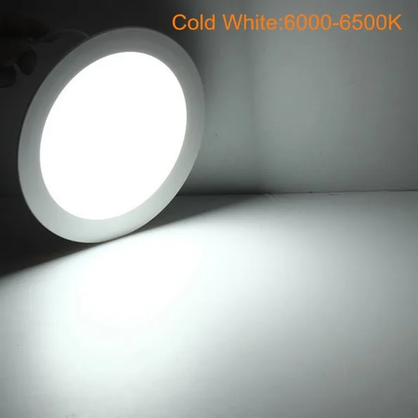 Светодиодный потолочный светильник с регулируемой яркостью, 3 Вт-18 Вт, встраиваемая Светодиодная панель с AC85-265V драйвера, теплый белый/холодный белый - Испускаемый цвет: Round CW