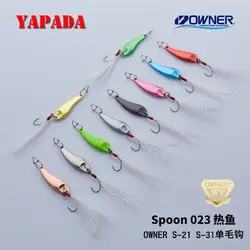 YAPADA ложка 023 горячие рыбы 2 г 3 5 владелец крюк + Feather28-32-40mmMulticolor цинковый сплав металла маленькая рыболовные приманки