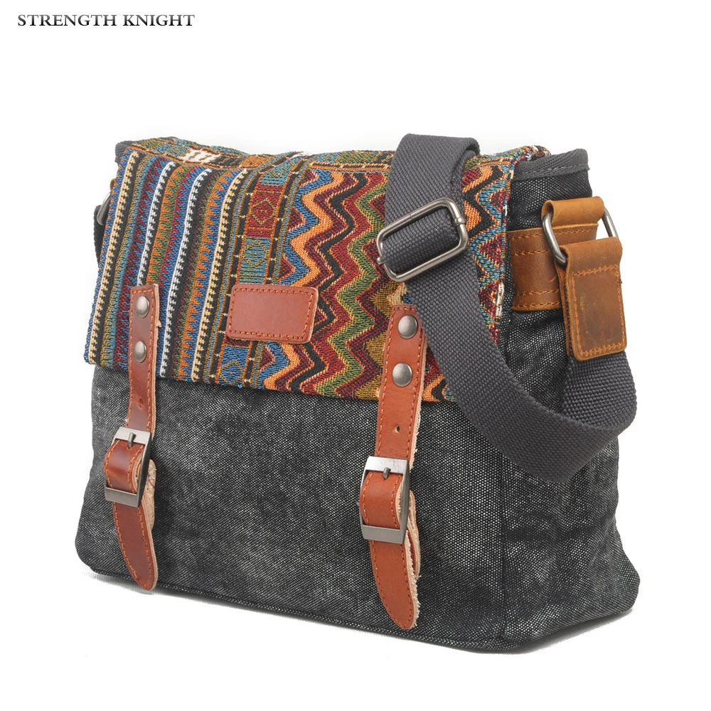 Étnicos do Vintage Bolsa do Mensageiro da Lona para Mulheres do Estilo Bolsa de Ombro Chinês Casual Feminina Mujer Bolsa Nacional Bordado Crossbody