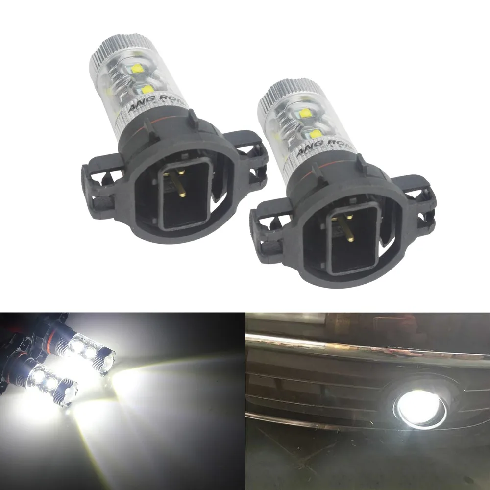 ANGRONG 2x PS19W H16 5202 9009 PS24W LED 50W Дневные ходовые огни лампа ксенон белый|Сигнальная