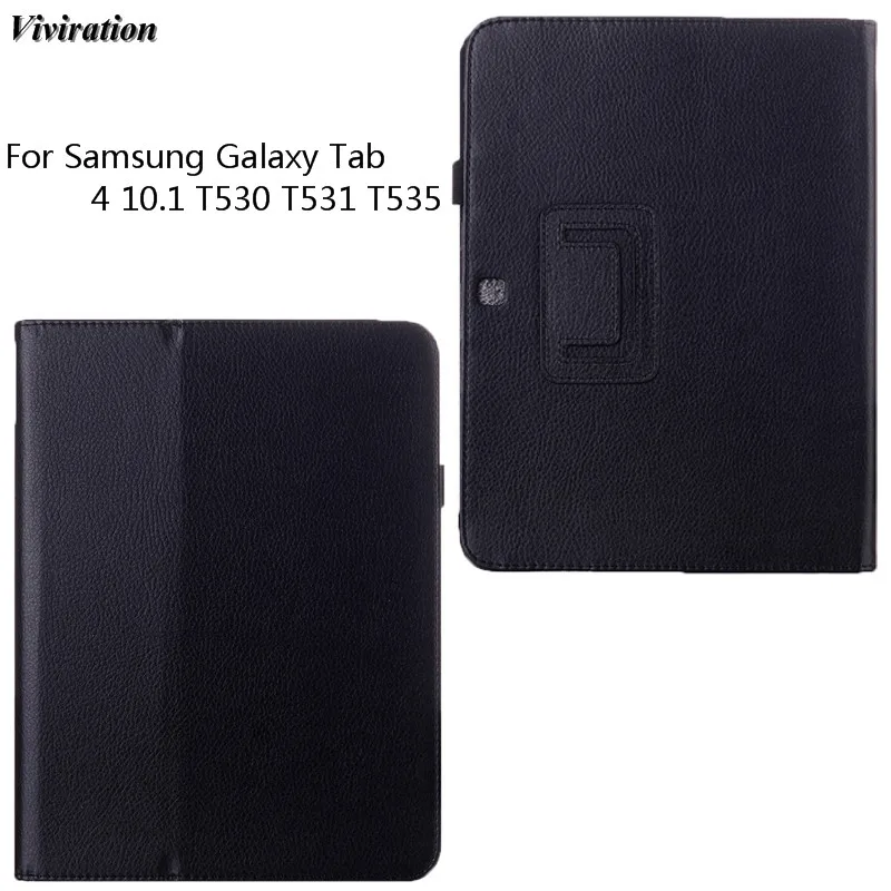 Для Samsung Galaxy Tab 4 10,1 дюймов SM-T530 SM-T531 SM-T535 высококачественная искусственная кожа Чехол-подставка для планшета умный ПК чехол черный чехол