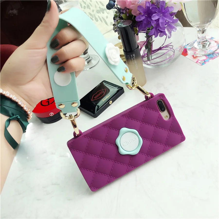

Ritozcase For iphone 7 8 plus case cover luxury women flower handbag soft silicon phone cases for iphone 6 6s plus 6plus