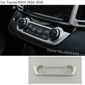 

car garnish inner trim ABS chrome middle Air conditioning switch Outlet Vent panel 1pcs For toyota RAV4 2016 2017 2018