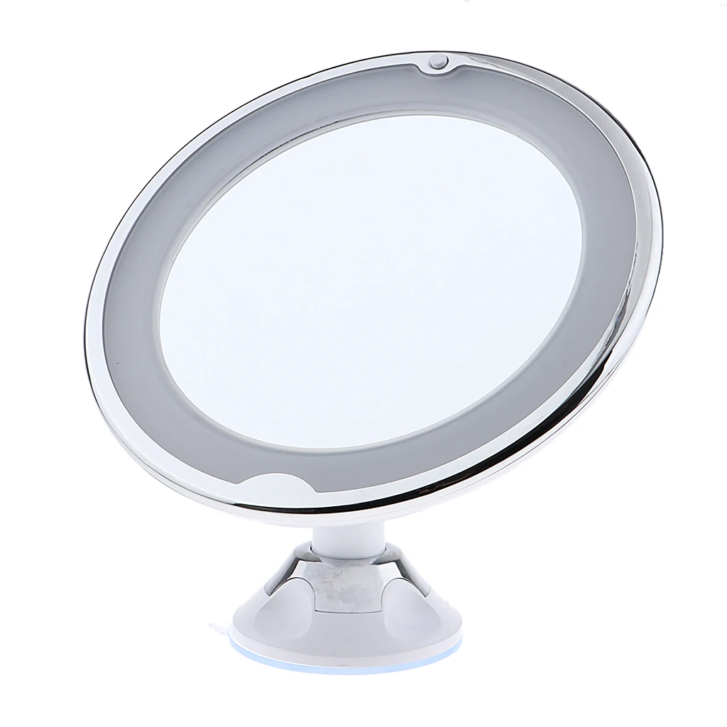 7X Magnifying Lighted Vanity Makeup Mirror with Natural White LED, 360 Degree Swivel Rotation and Locking Suction
