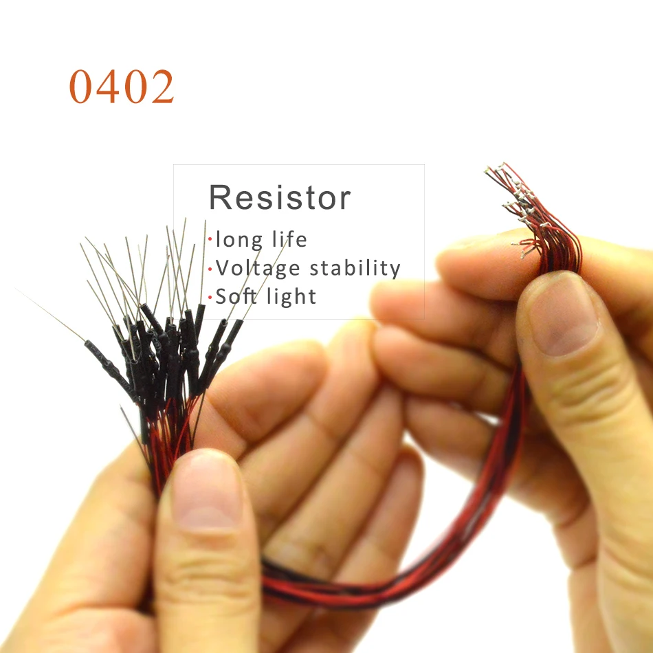 0805 1206 0603 0402 12V SMD LED Lights 1.5K Resistor Wired Strip For Micro Model Train/Building Sand Table Lighting Scene Layout 2