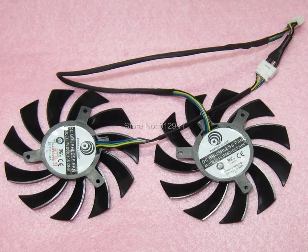 75mm MSI GTX 460 580 R6870 R6950 Twin Frozr II Dual Cooler Fan PLD08010S12HH