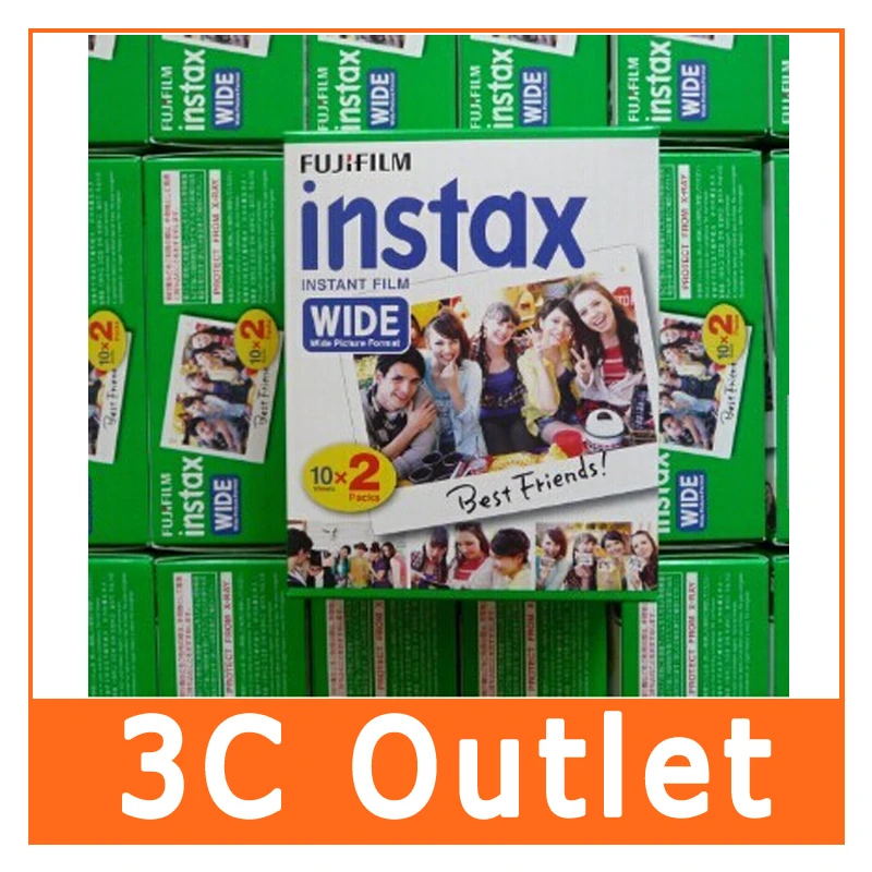Оригинальная Fujifilm Instax Wide Film 20 листов фотобумага для Fuji Instant photo Camera 300/200/210/100/500 AF