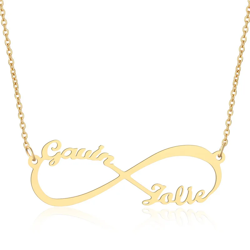 

Personalized Necklace Infinity Symbol Stainless Steel Custom Name Necklace Christmas Gift Custom Any Two Names Infinity Jewelry