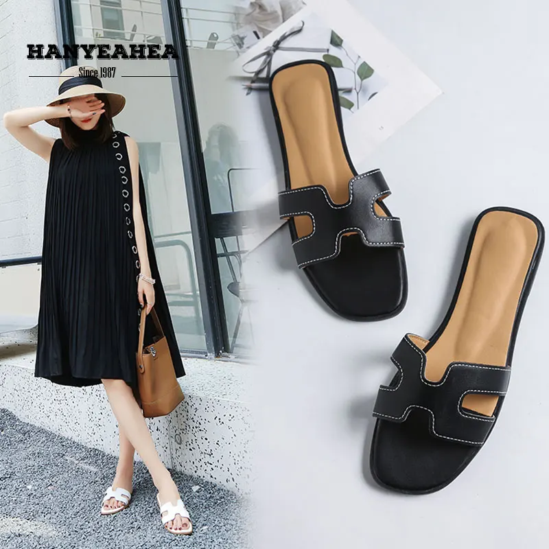 Solid Color Women's Summer Shoes Fashion Soft Flat Slippers Casual Fashionable Solid Color Women's Summer Shoes