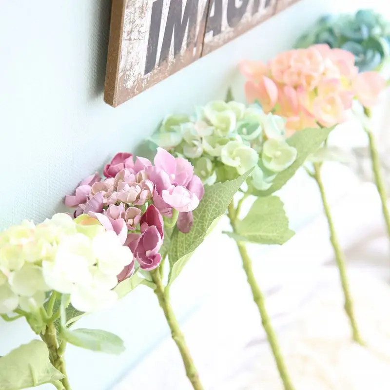 

Artificial Flowers Silk Single Small Fresh Hydrangea Oil Painting For Wedding Home Decoration Flower Wall Fake Flowers Wholesale