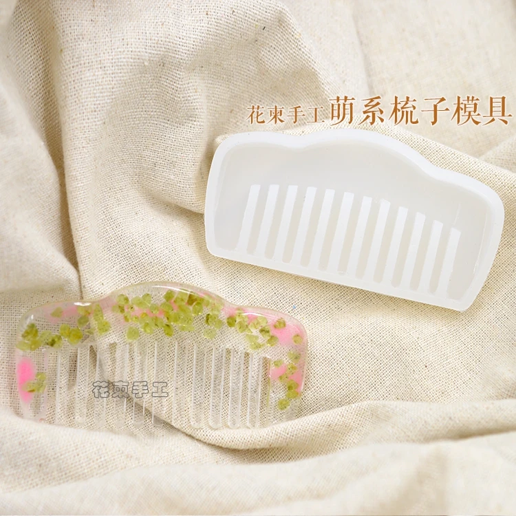 

Flower Invitation Comb mold- glue Scrapping plate mold fish fin mold Transparent Silicone For Epoxy Resin DIY Mould