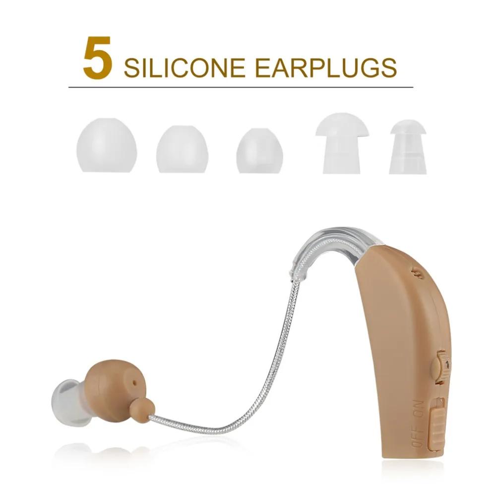 Rechargeable Mini Plastic Hearing Aids Sound Voice Amplifier Low Noise Behind The Ear For The Elderly Hearing Loss