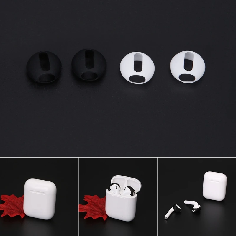 2 пары супер тонкий силиконовые повязки чехол для наушников Обновлен для Apple airpods iphone 8 7 6 6 S Plus 5 5S SE X EarPods