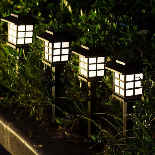 2/6/8pcs Led 태양 통로 조명 방수 야외 태양 램프 정원 풍경 야드/파티오/차도/산책로 조명 4