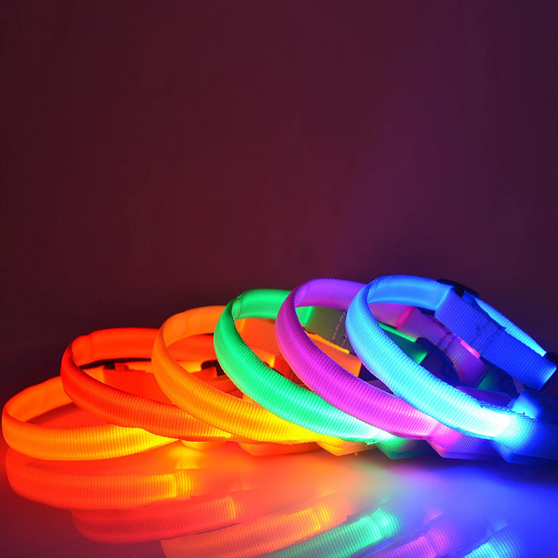 

Nylon LED Pet Dog Collar Night Safety Anti-lost Flashing Glow Collars Dog Supplies 8 colors for Pet dogs