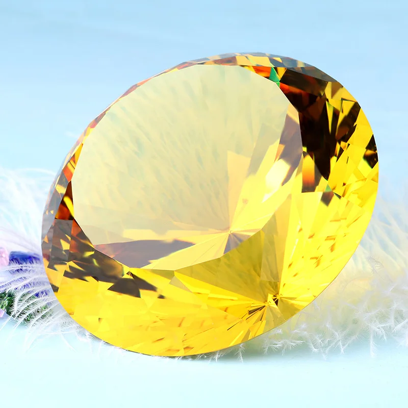 

200mm Crystal Cut Diamond Paperweight Christmas Gift Feng Shui Home Decoration Express Shipping