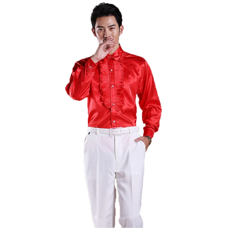 S 3XL 2014 boy's costumes dress for ballroom dancing Men show Sequins
