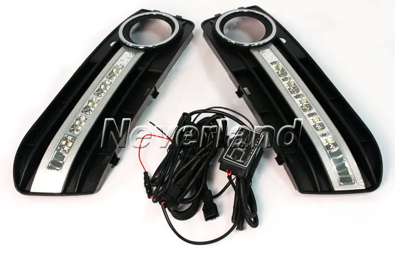 For Audi A4 B8 2009 2010 2011 2012 Auto Car Daytime Running Light With Head LED DRL Cover  Freeshipping D10