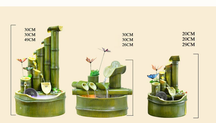 110-220 В полимер бамбуковый циркуляционный фонтан светодиодный настольный статуэтки фэн-шуй креативный счастливый офисный домашний Декор Бизнес подарок