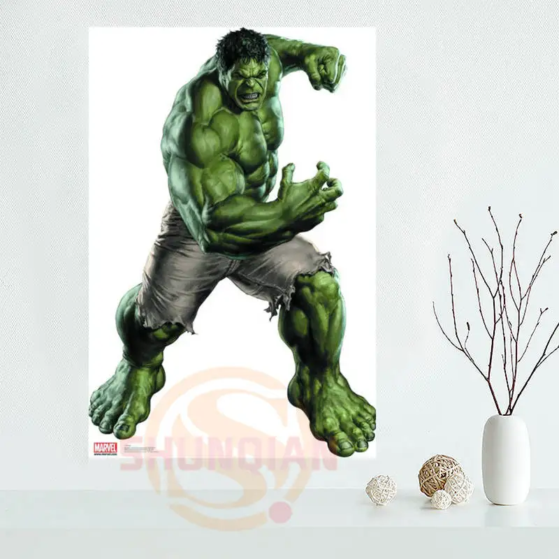 

New style Hulk Poster Custom Satin poster print cloth fabric wall poster print Silk Fabric Print